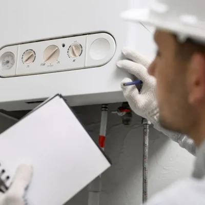 Proceso de reparación de un equipo de aire acondicionado por un técnico en Jaén.